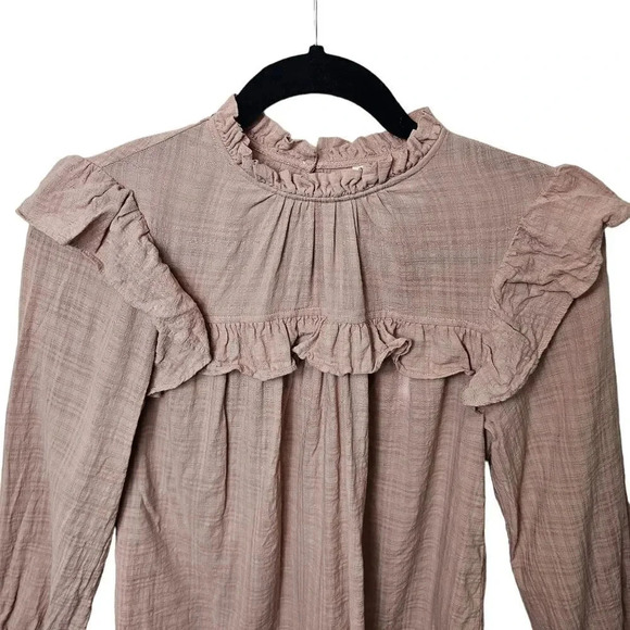 Universal Thread Pink Mauve Women's Ruffle Long Sleeve Blouse - Picture 5 of 9